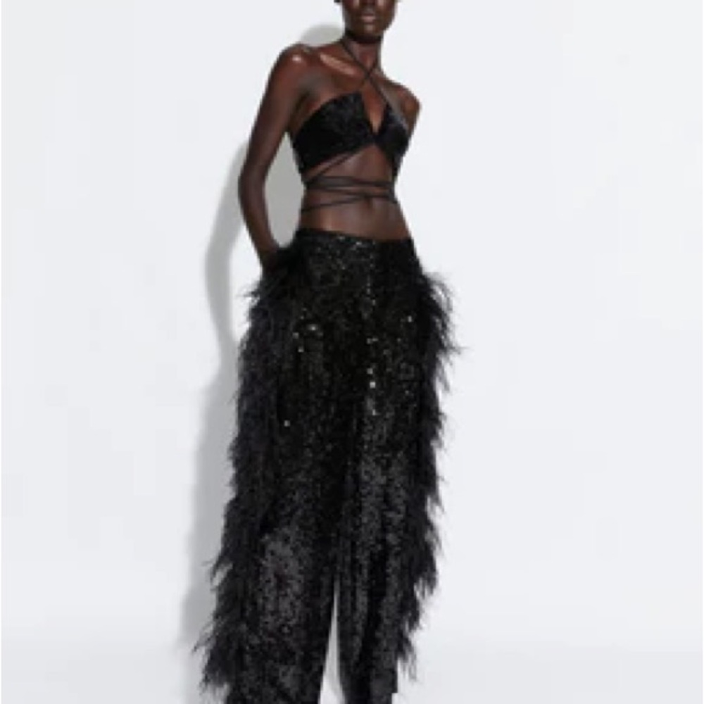 LaPointe Black Crop Top